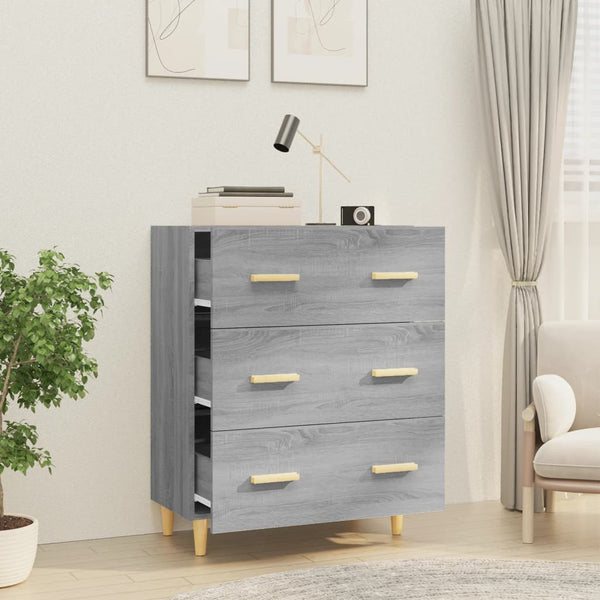 Graues Sideboard Ersilica 70x34x90cm (Holz)