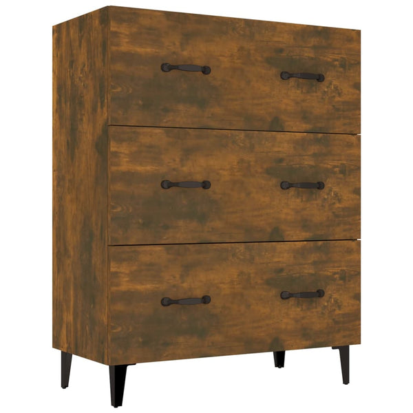 Ablageschrank Anasiea aus geräucherter Eiche 69,5x34x90cm (Holz)