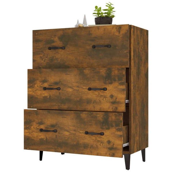 Ablageschrank Anasiea aus geräucherter Eiche 69,5x34x90cm (Holz)