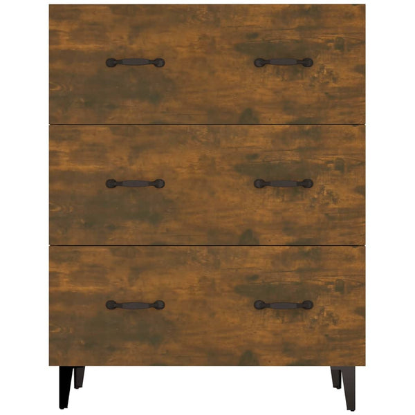 Ablageschrank Anasiea aus geräucherter Eiche 69,5x34x90cm (Holz)