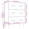 Ablageschrank Anasiea aus geräucherter Eiche 69,5x34x90cm (Holz)