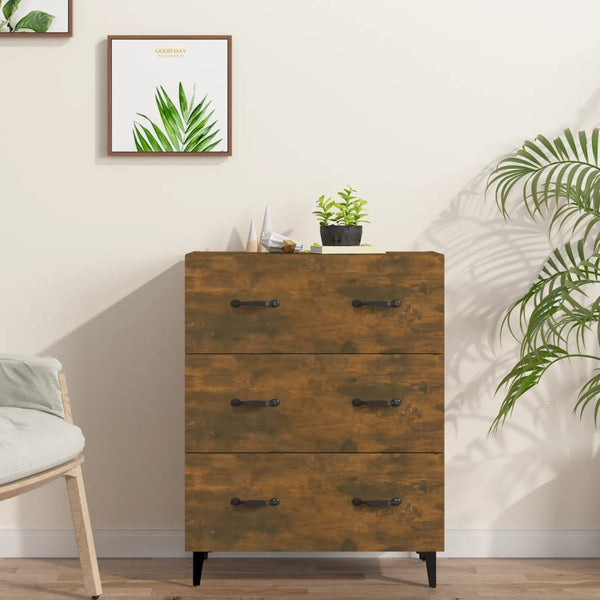 Ablageschrank Anasiea aus geräucherter Eiche 69,5x34x90cm (Holz)