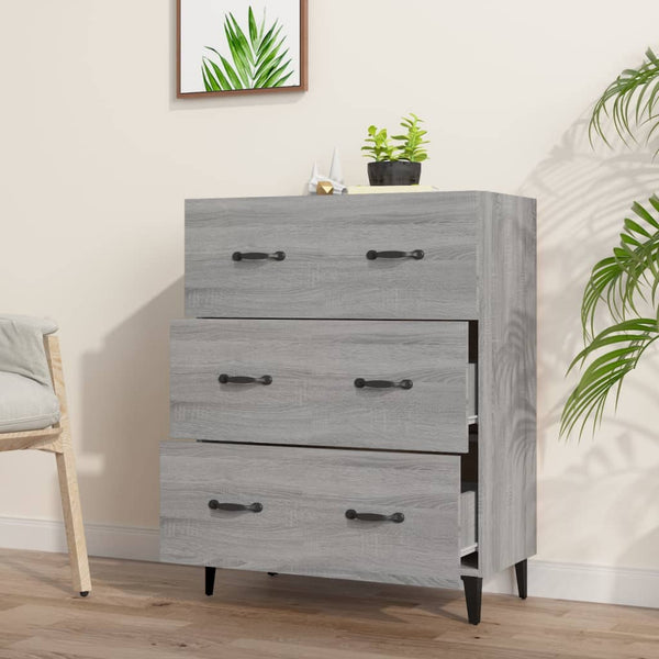 Graues Sideboard Anasiea 69,5x34x90cm (Holz)