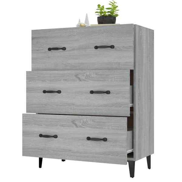 Graues Sideboard Anasiea 69,5x34x90cm (Holz)