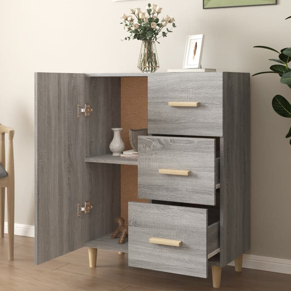 Graues Sideboard Ilionora 69,5x34x90cm (Holz)