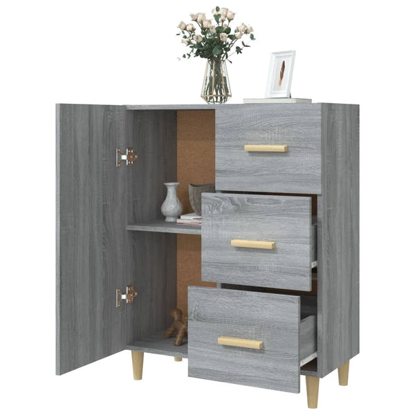 Graues Sideboard Ilionora 69,5x34x90cm (Holz)