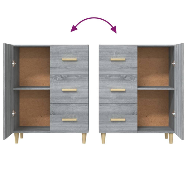 Graues Sideboard Ilionora 69,5x34x90cm (Holz)