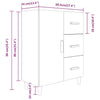 Graues Sideboard Ilionora 69,5x34x90cm (Holz)