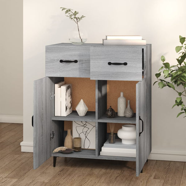 Graues Sideboard Nyasia 69,5x34x90cm (Holz)