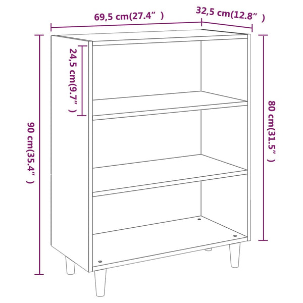 Graues Sideboard Netus 69,5x32,5x90cm (Holz)
