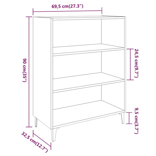 Anrichte aus geräucherter Eiche Bakhshayesh 69,5x32,5x90cm (Holz)