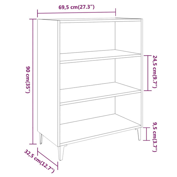 Graues Sideboard Bakhshayesh 69,5x32,5x90cm (Holz)