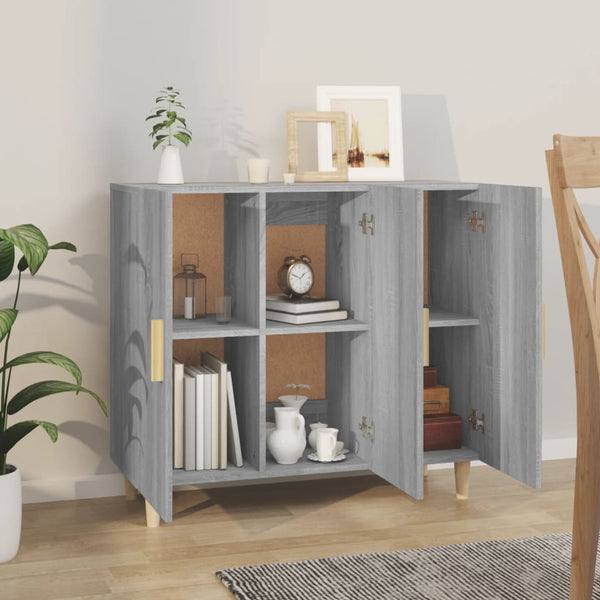 Graues Sideboard Trotus 90x34x80cm (Holz)