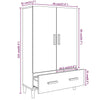 Grauer Schrank Victomil 70x31x115cm (Holz)