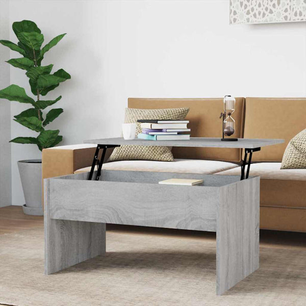 Grauer Couchtisch Calance 80x50,5x41,5cm (Holz)