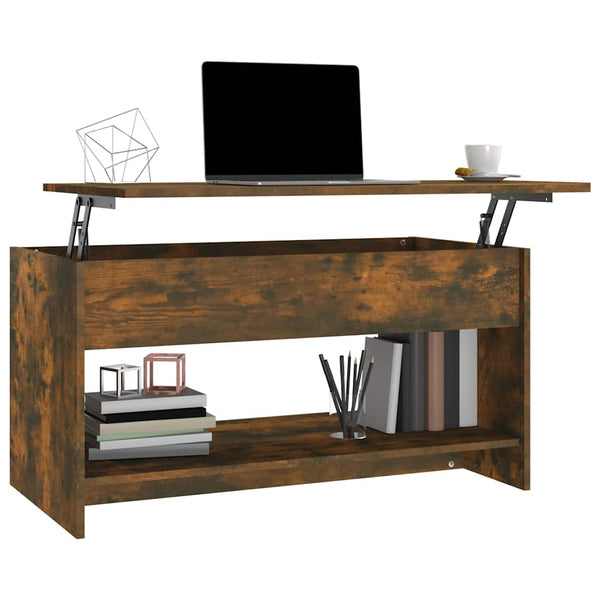 Couchtisch Neleta, geräucherte Eiche, 102x50x52,5 cm (Holz)