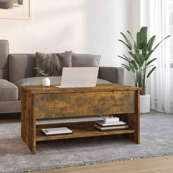 Couchtisch Neleta aus Rauch-Eiche 80x50x40cm (Holz)