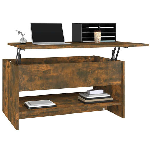 Couchtisch Neleta aus Rauch-Eiche 80x50x40cm (Holz)