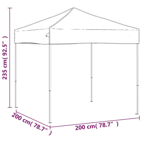Sininen kokoontaittuva juhlateltta Alueta 2x2 m