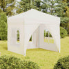 Klappbares Partyzelt Mefodie 2x2 m mit Seitenwänden, creme