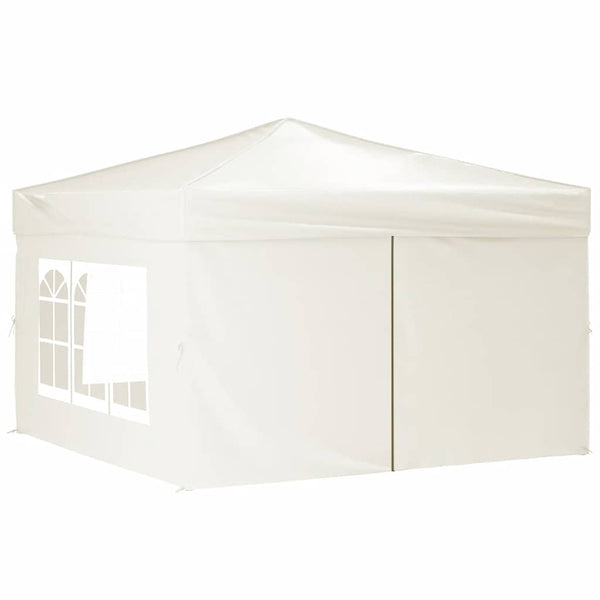 Creme Falt-Festzelt mit Seitenwänden Mefodie 3x3 m