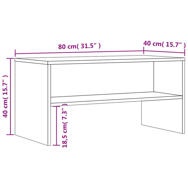 Harmaa tv-taso Winfried 80x40x40cm (puinen)