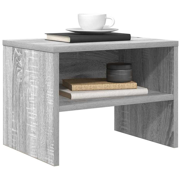 Grauer Nachttisch Cismaru 40x30x30cm (Holz)