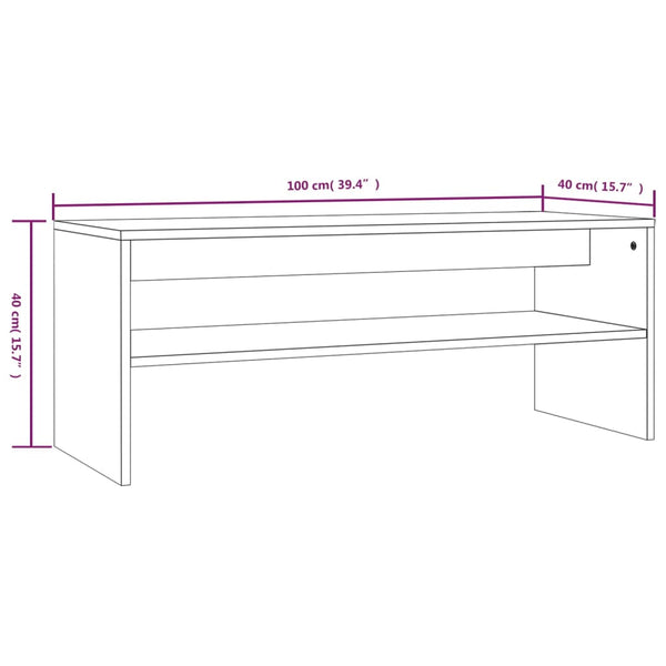 Grauer Couchtisch Gulei 100x40x40cm (Holz)