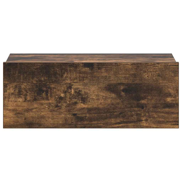 Nachttische aus geräucherter Eiche Saif 40x30x15cm (2er-Set aus Holz)