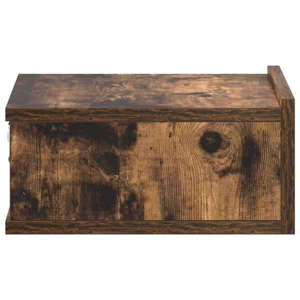 Nachttische aus geräucherter Eiche Saif 40x30x15cm (2er-Set aus Holz)