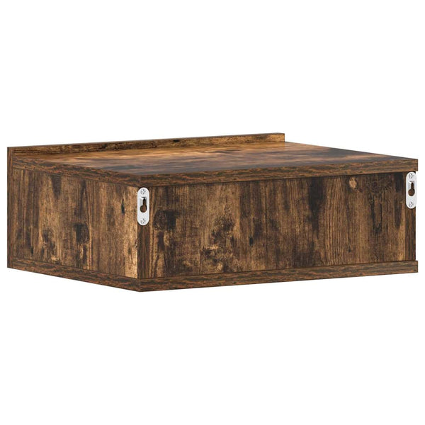 Nachttische aus geräucherter Eiche Saif 40x30x15cm (2er-Set aus Holz)