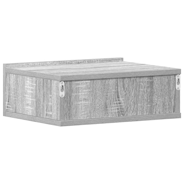 Graue schwebende Nachttische Saif 40x30x15cm (2er-Set Sonoma-Holz)