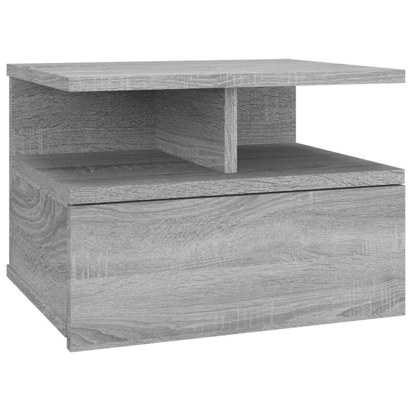 Grauer schwimmender Nachttisch Zubaidi 40x31x27cm (Holz)