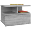 Grauer schwimmender Nachttisch Zubaidi 40x31x27cm (Holz)