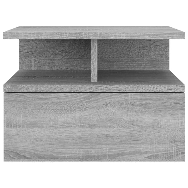 Grauer schwimmender Nachttisch Zubaidi 40x31x27cm (Holz)