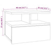 Grauer schwimmender Nachttisch Zubaidi 40x31x27cm (Holz)