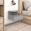 Grauer schwimmender Nachttisch Zubaidi 40x31x27cm (Holz)