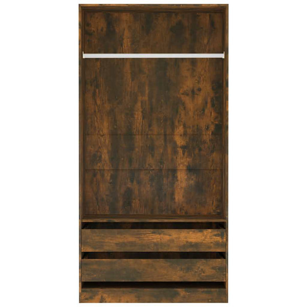 Onal 100x50x200cm Kleiderschrank aus Räuchereiche (Holz)