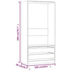 Onal 100x50x200cm Kleiderschrank aus Räuchereiche (Holz)