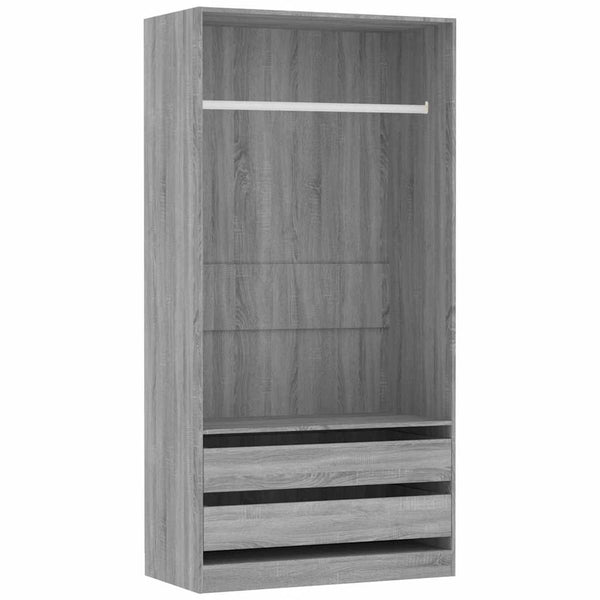 Grauer Onal Kleiderschrank 200cm x 100cm x 50cm (Holz)