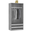 Grauer Onal Kleiderschrank 200cm x 100cm x 50cm (Holz)