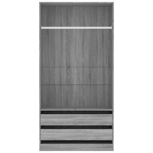 Grauer Onal Kleiderschrank 200cm x 100cm x 50cm (Holz)