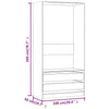 Grauer Onal Kleiderschrank 200cm x 100cm x 50cm (Holz)