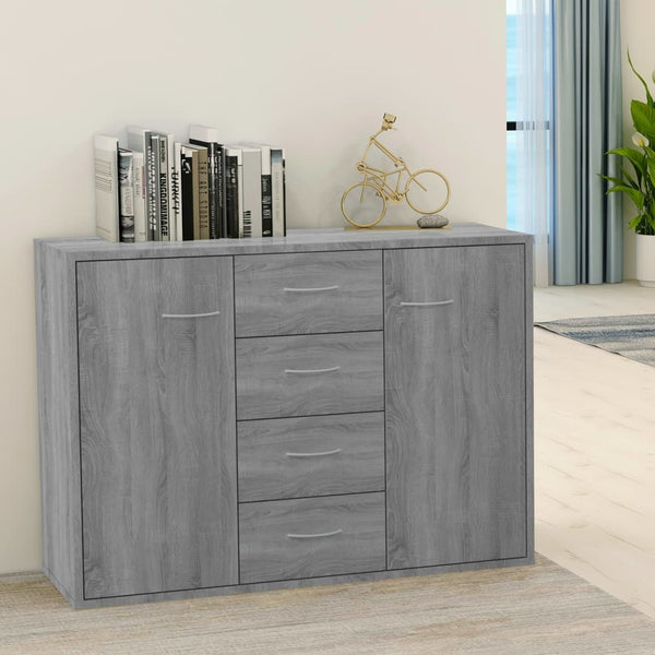 Graues Sideboard Aracsia 88x30x65cm (Holz)