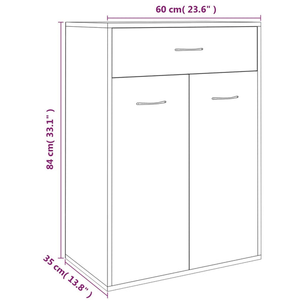 Schuhschrank Räuchereiche Verovia 60x35x84cm (Holz)