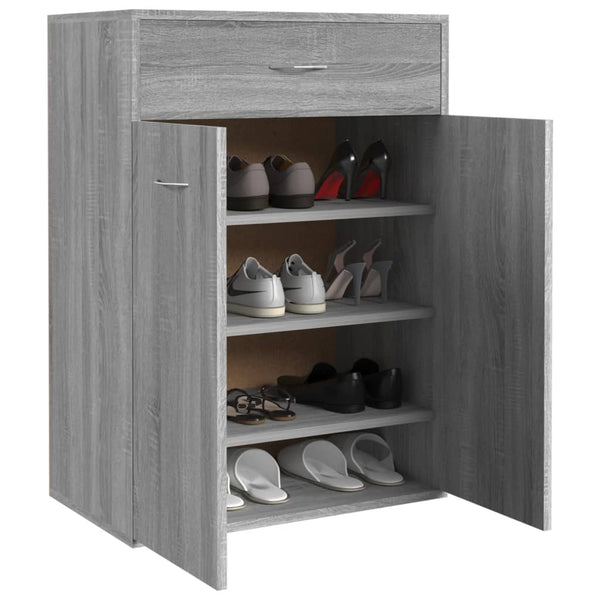 Grauer Schuhschrank Verovian 60x35x84cm (Holz)