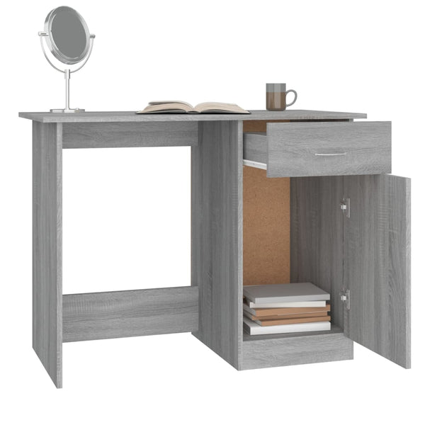 Grauer Schreibtisch Abdullah 100x50x76cm (Holz)
