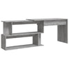 Grauer Eckschreibtisch Helviga 200x50x76cm (Holz)