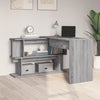 Grauer Eckschreibtisch Helviga 200x50x76cm (Holz)