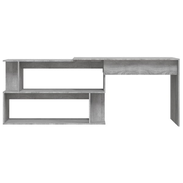 Grauer Eckschreibtisch Helviga 200x50x76cm (Holz)